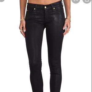 7 For All Mankind High Gloss Black Jeans